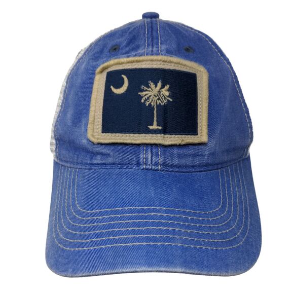 South Carolina Flag Snapback Mesh Back Trucker Hat Blue One Size Colorblock - Picture 1 of 9